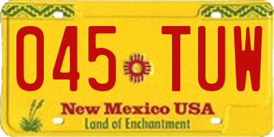 NM license plate 045TUW