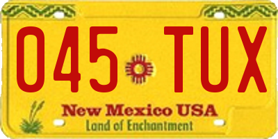 NM license plate 045TUX