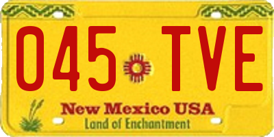 NM license plate 045TVE