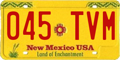 NM license plate 045TVM