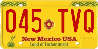 NM license plate 045TVQ