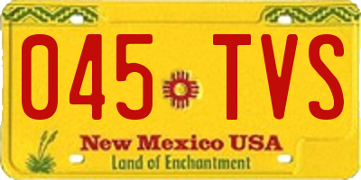 NM license plate 045TVS