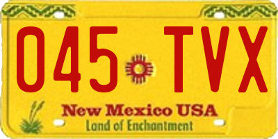 NM license plate 045TVX