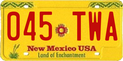 NM license plate 045TWA