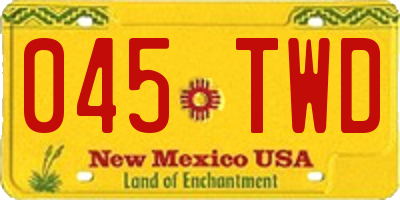 NM license plate 045TWD