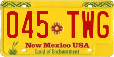 NM license plate 045TWG