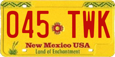 NM license plate 045TWK