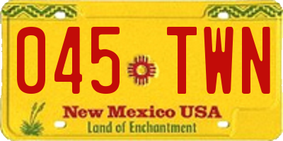 NM license plate 045TWN