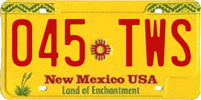 NM license plate 045TWS