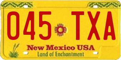 NM license plate 045TXA