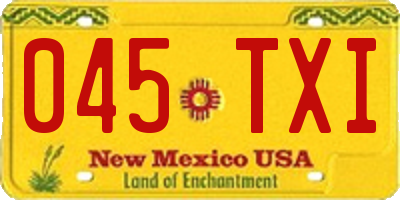 NM license plate 045TXI