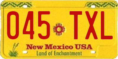NM license plate 045TXL