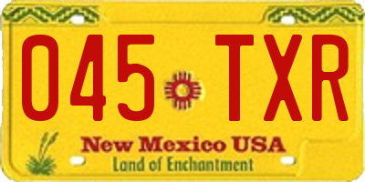NM license plate 045TXR
