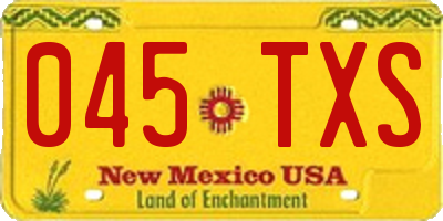 NM license plate 045TXS