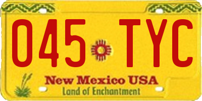 NM license plate 045TYC