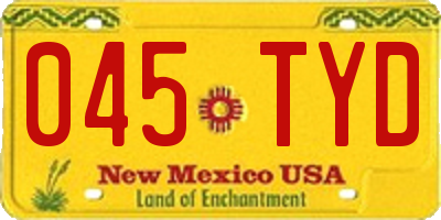 NM license plate 045TYD