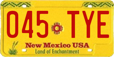 NM license plate 045TYE