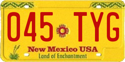NM license plate 045TYG