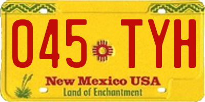 NM license plate 045TYH