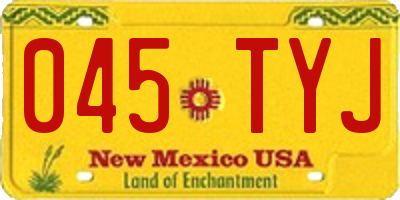 NM license plate 045TYJ