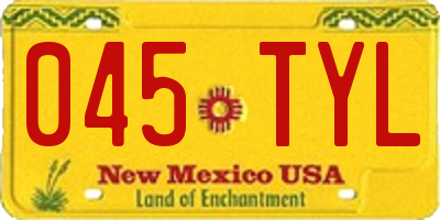 NM license plate 045TYL
