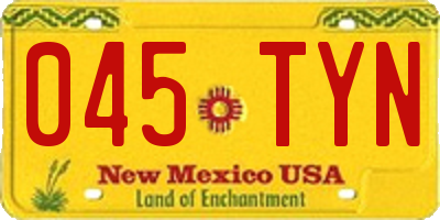 NM license plate 045TYN