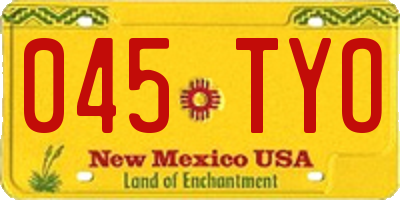 NM license plate 045TYO