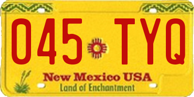 NM license plate 045TYQ