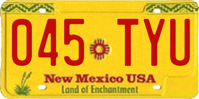 NM license plate 045TYU