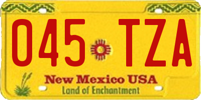 NM license plate 045TZA