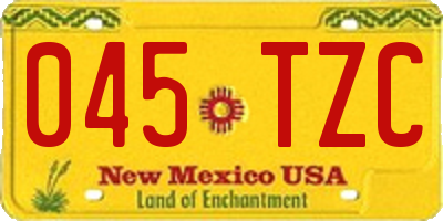NM license plate 045TZC