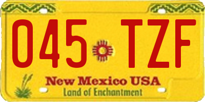 NM license plate 045TZF