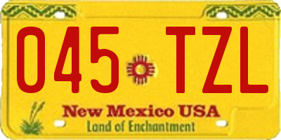 NM license plate 045TZL