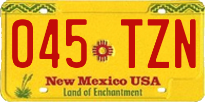 NM license plate 045TZN