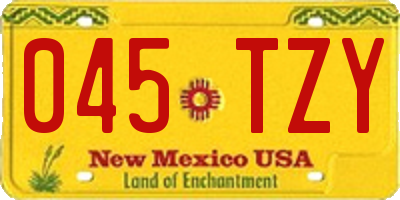 NM license plate 045TZY