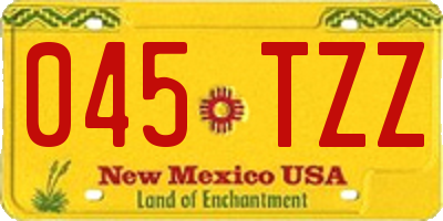 NM license plate 045TZZ