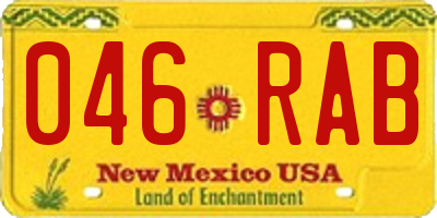 NM license plate 046RAB