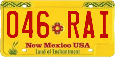 NM license plate 046RAI