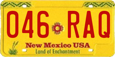 NM license plate 046RAQ