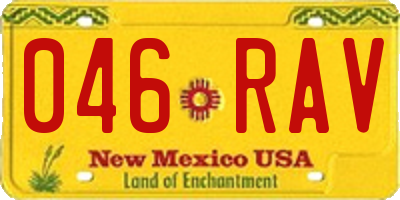 NM license plate 046RAV