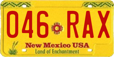 NM license plate 046RAX