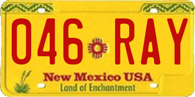 NM license plate 046RAY
