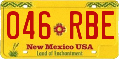 NM license plate 046RBE