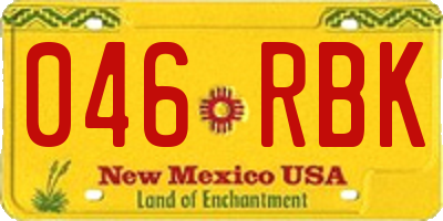 NM license plate 046RBK