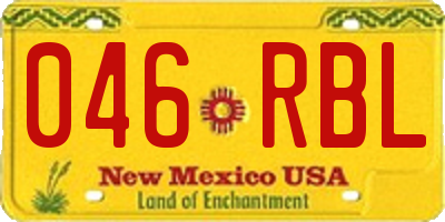 NM license plate 046RBL