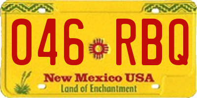NM license plate 046RBQ