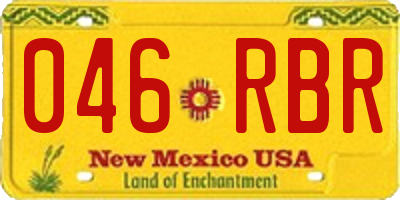 NM license plate 046RBR