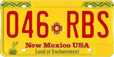 NM license plate 046RBS