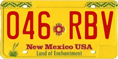 NM license plate 046RBV