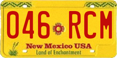 NM license plate 046RCM